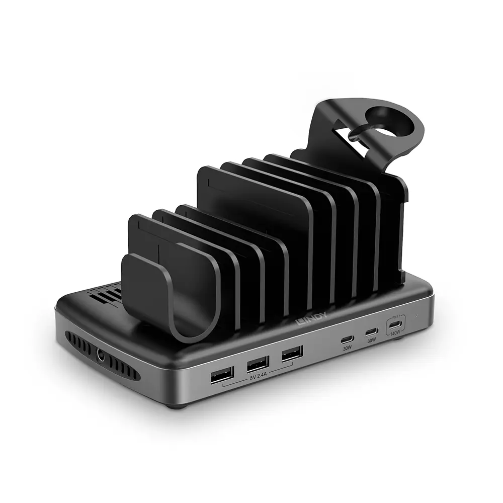 Produktfoto 1 von LINDY 73436, 160W 6 Port USB-Ladestation
