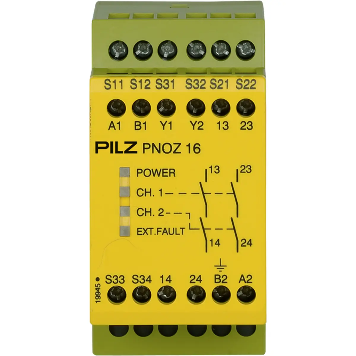Produktfoto 1 von PILZ PNOZ 16 230VAC 24VDC 2n/o, Schaltmattenüberwachung, P/n: 774066