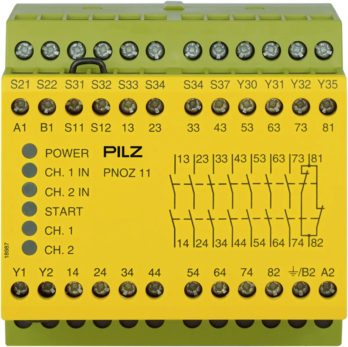 Produktfoto 1 von PILZ PNOZ 11 230-240VAC 24VDC 7n/o 1n/c Schaltgeräte P/N: 774086