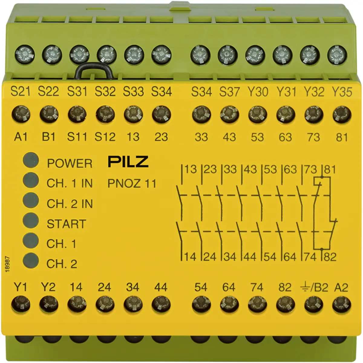 Produktfoto 1 von PILZ PNOZ 11 24VAC 24VDC 7n/o 1n/c Schaltgeräte P/N: 774080
