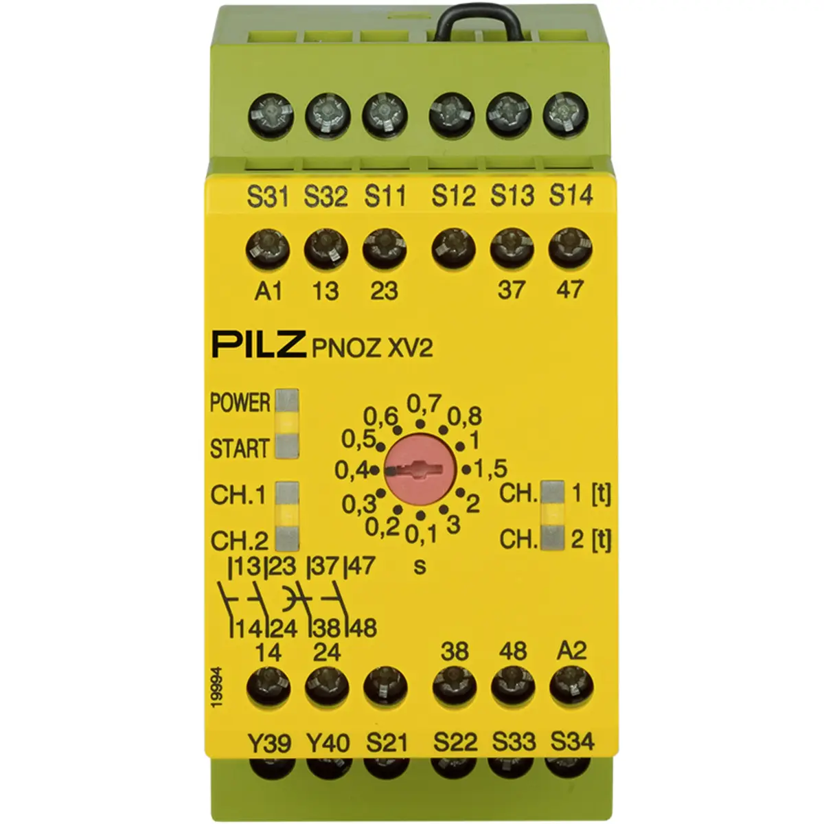 Produktfoto 1 von PILZ PNOZ XV2 3/24VDC 2n/o 2n/o t, Zeitüberwachung, P/n: 774502