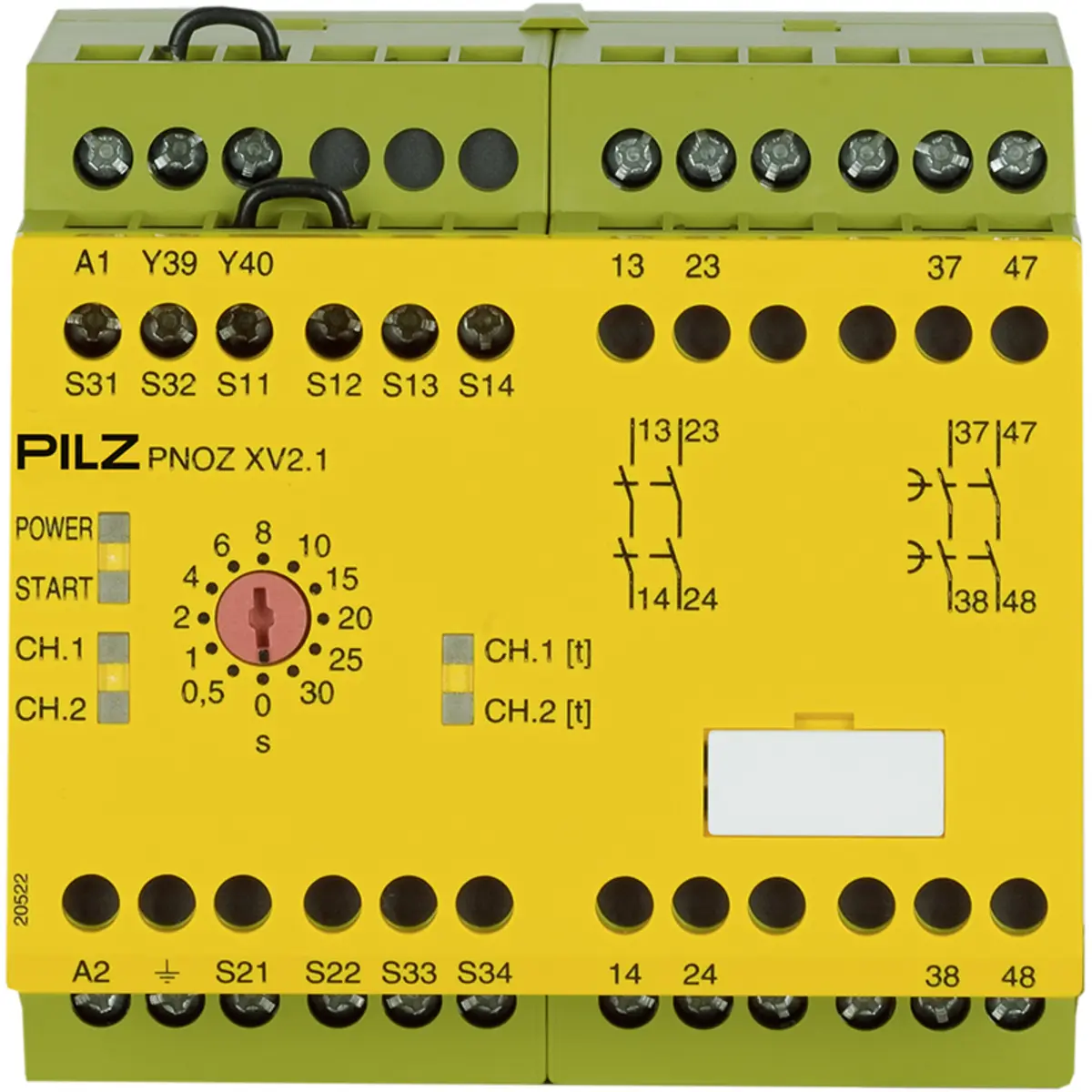 Produktfoto 1 von PILZ PNOZ XV2.1 30/24-240VACDC 2n/o 2n/o t, Zeitüberwachung, P/n: 774550