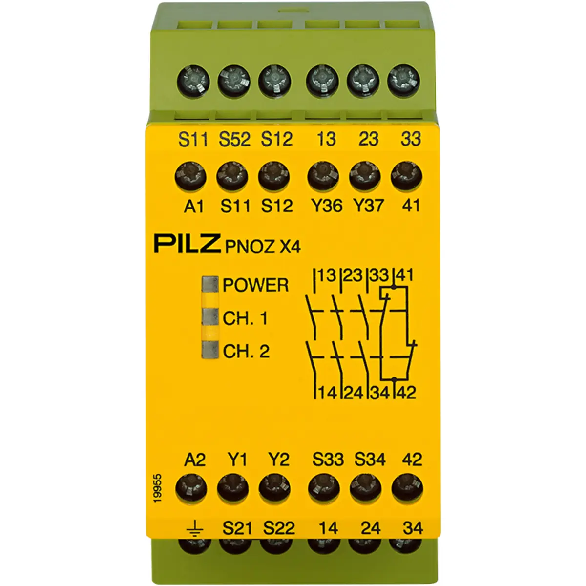 Produktfoto 1 von PILZ PNOZ X4 115VAC 3n/o 1n/c, Überwachung von Not-Halt, Schutztüren