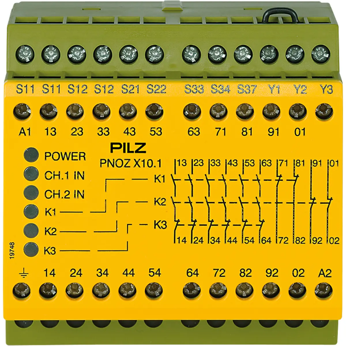 Produktfoto 1 von PILZ PNOZ X10.1 230-240VAC 6n/o 4n/c 6LED Schaltgeräte P/N: 774746