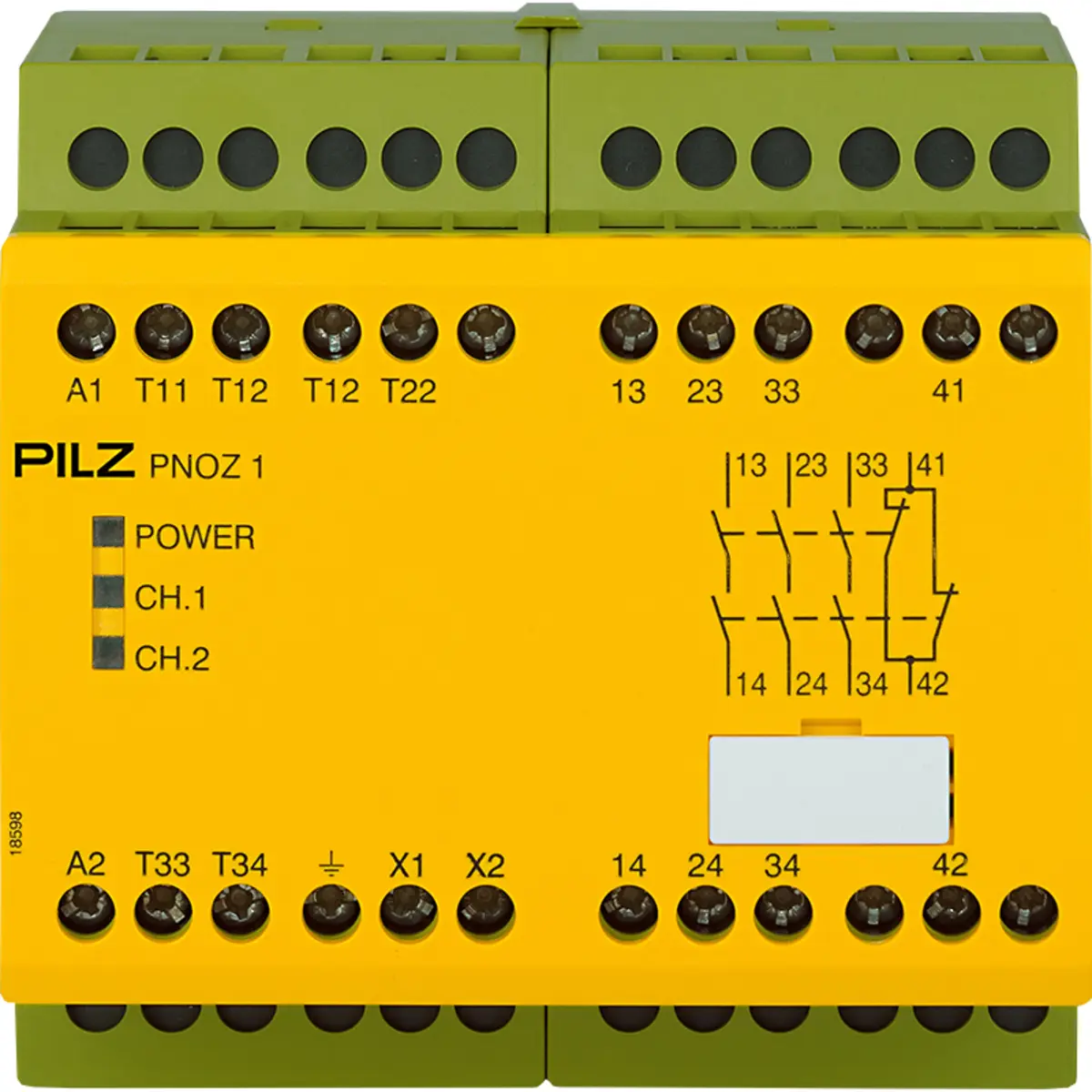 Produktfoto 1 von PILZ PNOZ 1 110-120VAC 3n/o 1n/c, Überwachung von Not-Halt, Schutztüren