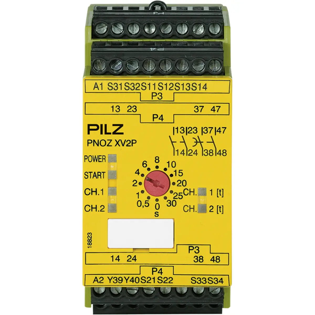Produktfoto 1 von PILZ PNOZ XV2P 30/24VDC 2n/o 2n/o t, Zeitüberwachung, P/n: 777500