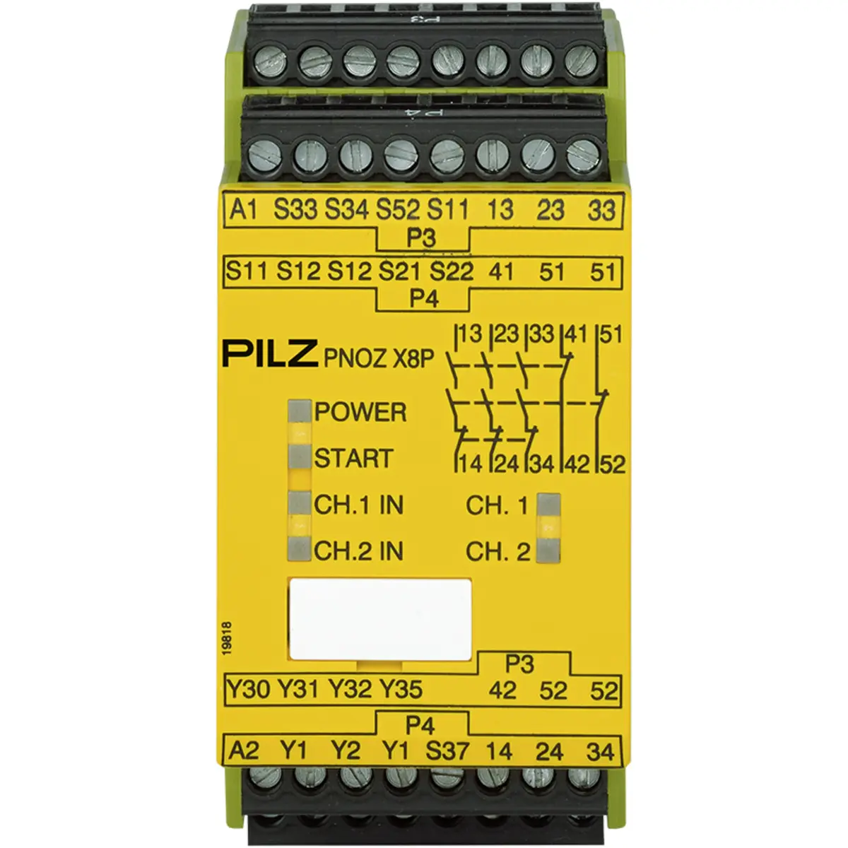 Produktfoto 1 von PILZ PNOZ X8P 24 VDC 3n/o 2n/c 2so Schaltgeräte P/N: 777760