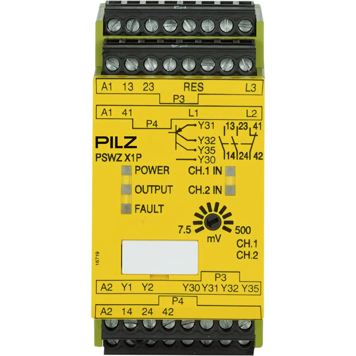 Produktfoto 1 von PILZ PSWZ X1P 0,0075-0,5V/24-240VACDC, Stillstandsüberwachung, P/n: 777951
