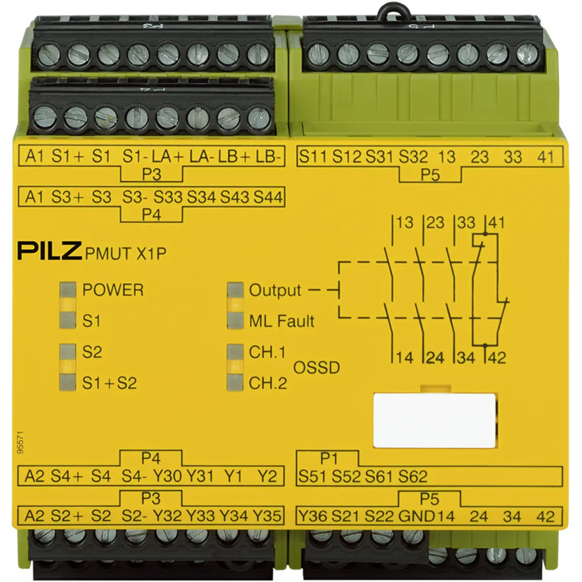 Produktfoto 1 von PILZ PMUT X1P 24VDC 3n/o 1n/c 5so Schaltgeräte P/N: 778010