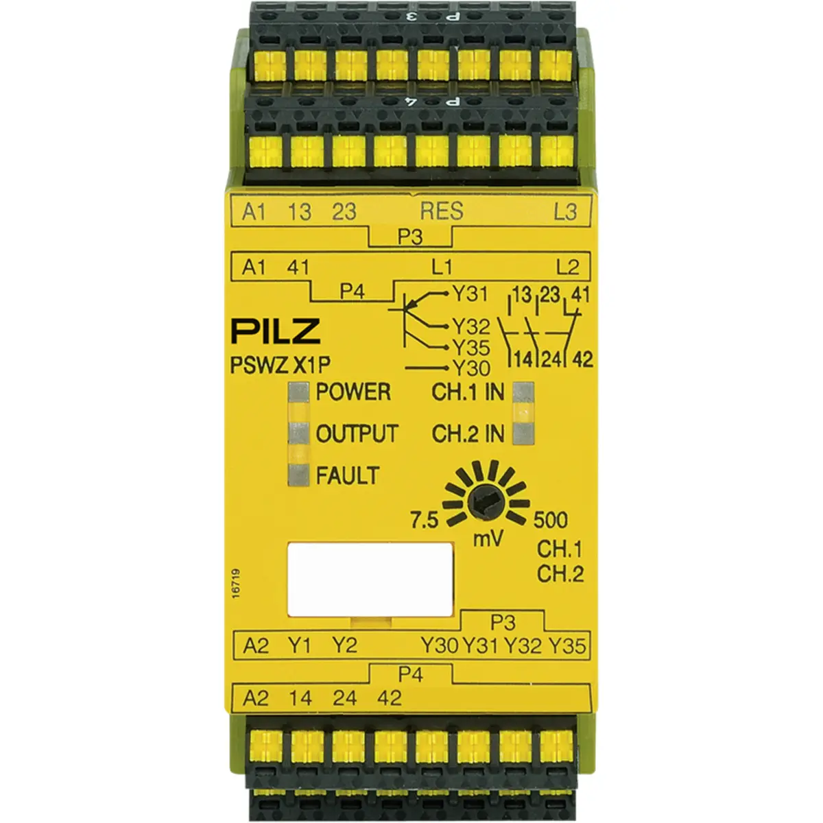 Produktfoto 1 von PILZ PSWZ X1P C 0,0075-0,5V/24-240VACDC, Stillstandsüberwachung, P/n: 787951