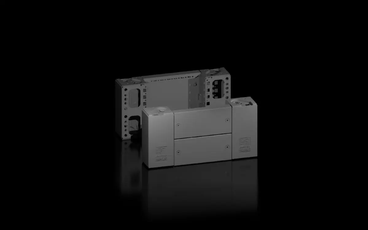Produktfoto 1 von Rittal VX 8660.021, 8660021 Base/plinth corner pieces with base/plinth trim panels, front and rear for base/plinth system VX, sheet steel