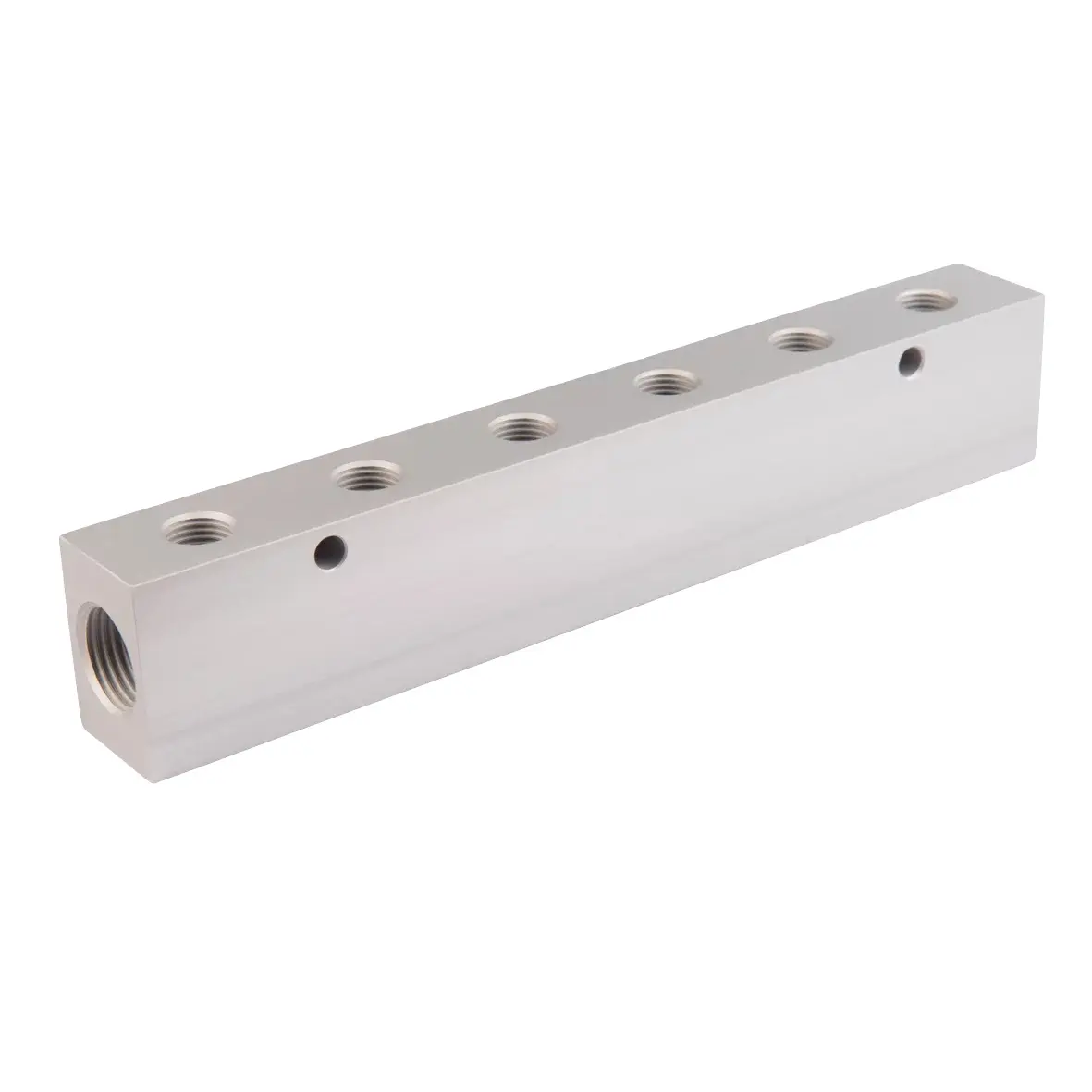 Produktfoto 1 von FIPA 79.014, Verteilerleiste, Länge: 224 mm Gewinde 2x G1/2, 6x G1/4, Aluminium