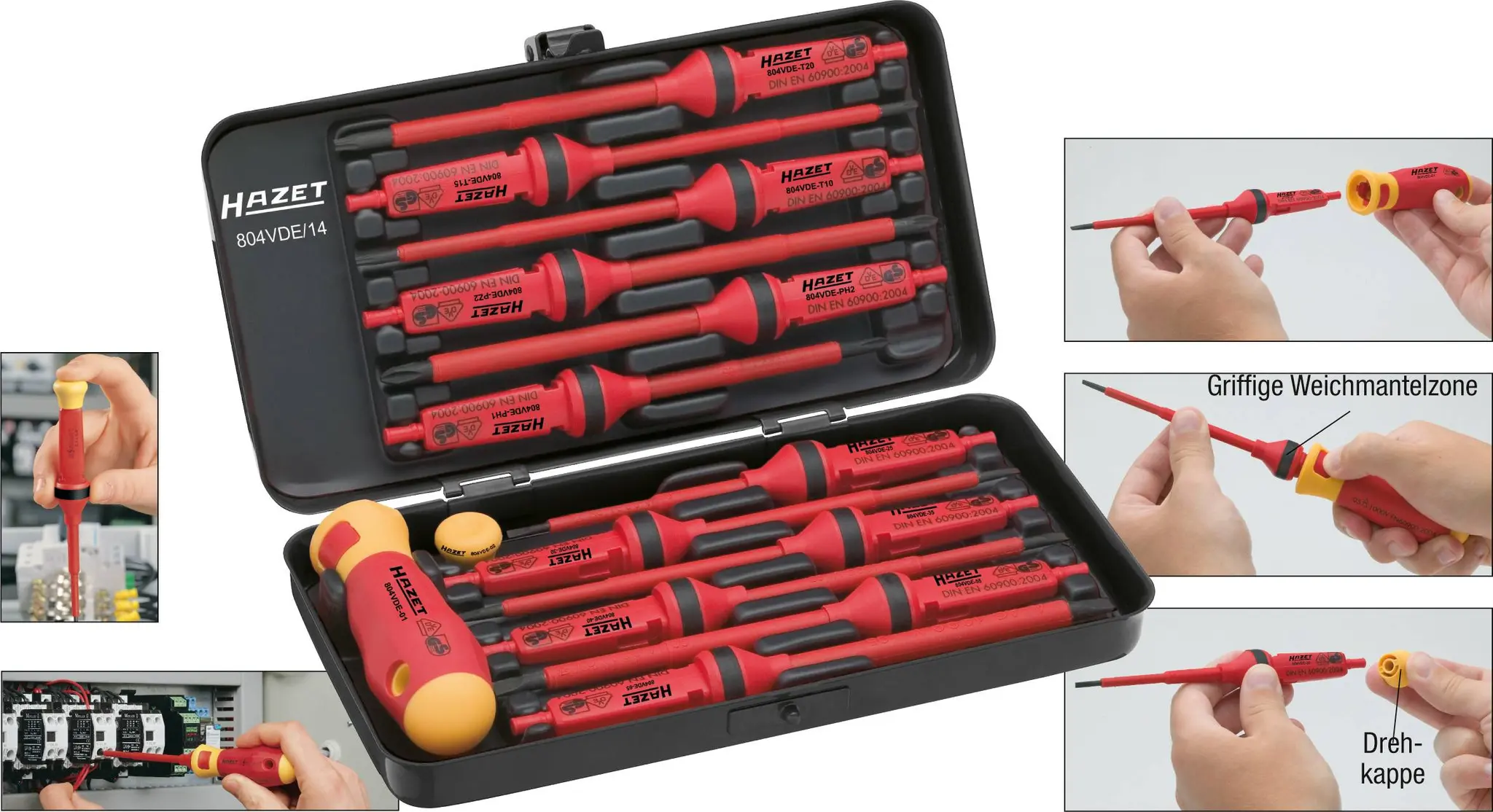 Produktfoto 1 von Hazet 804VDE/14, VDE Wechselklingen-Set 14teilig (Sl, PH, PZ, Torx)