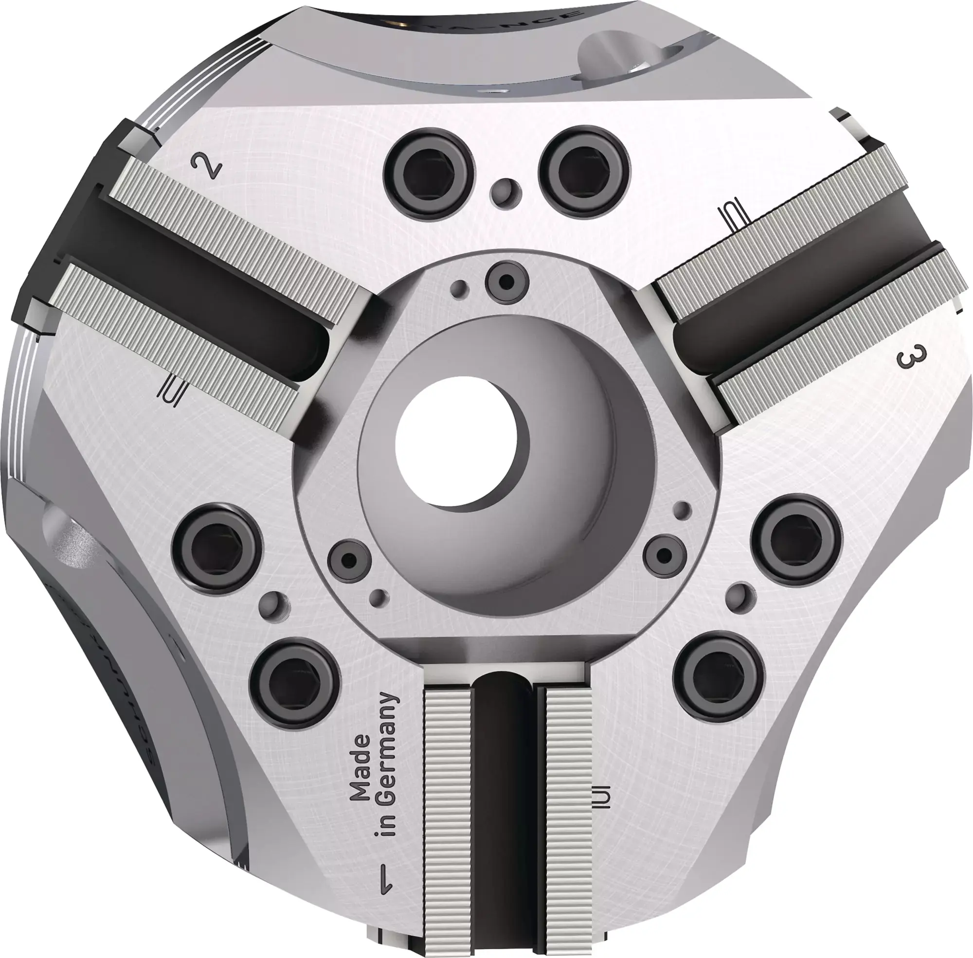 Produktfoto 1 von SCHUNK ROTA NCE 210-66 A6-SV90°, 3-Backen Kraftspannfutter mit Durchgangsbohrung