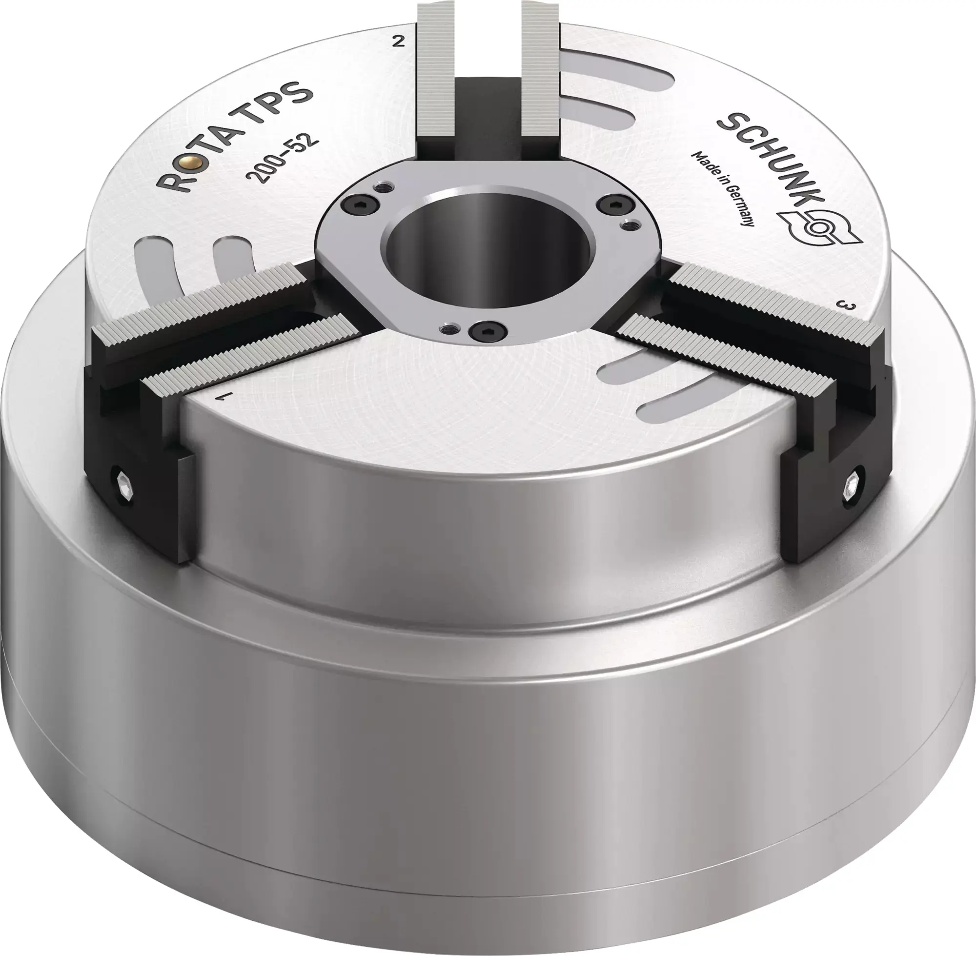 Produktfoto 1 von SCHUNK ROTA TPS 200-52 Z-SV90°, Stationäre 3-Backenfutter, pneumatisch betätigt