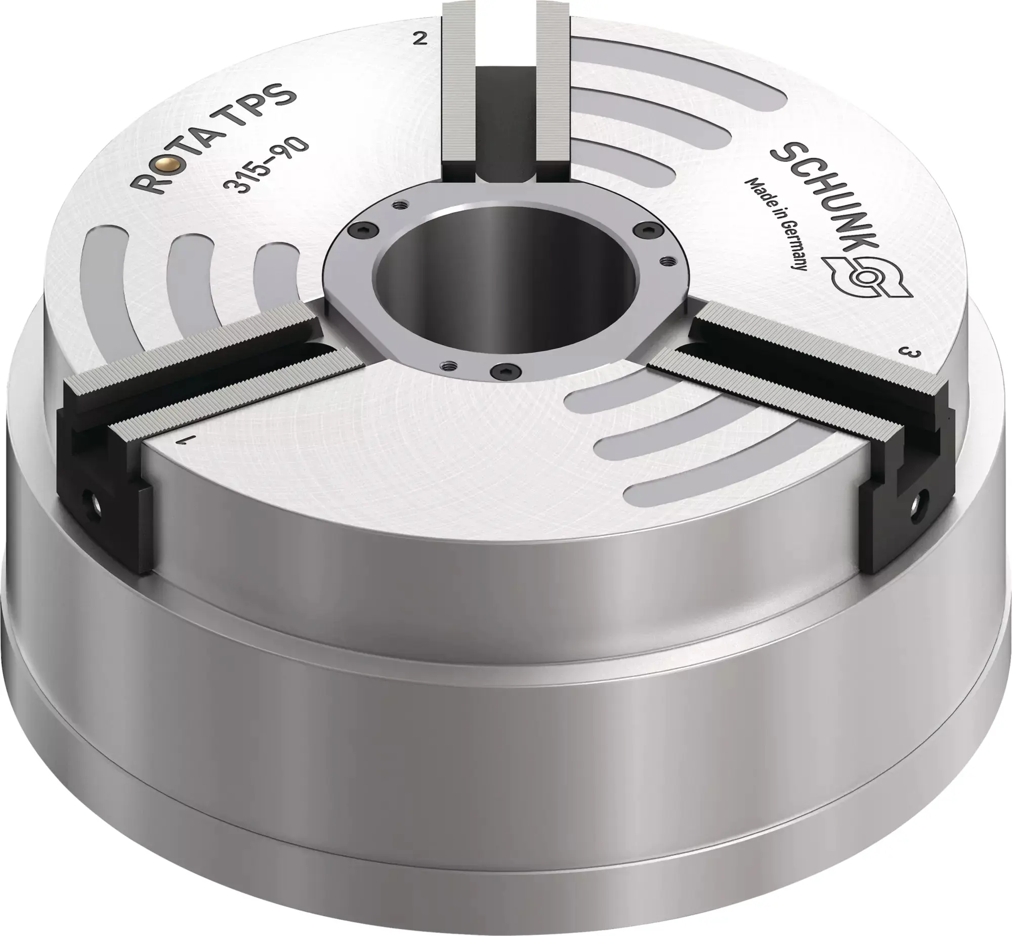 Produktfoto 1 von SCHUNK ROTA TPS 315-90 Z-SV90°, Stationäre 3-Backenfutter, pneumatisch betätigt