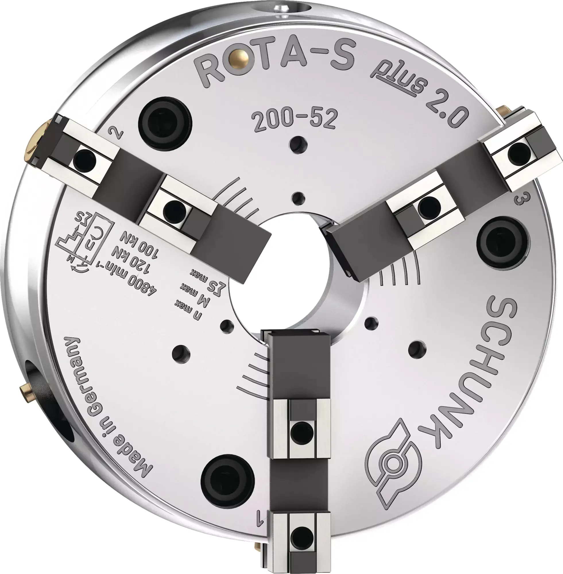 Produktfoto 1 von SCHUNK ROTA-S plus 2.0 200-52 Z185-SFG, Handspannfutter mit Backenschnellwechsel