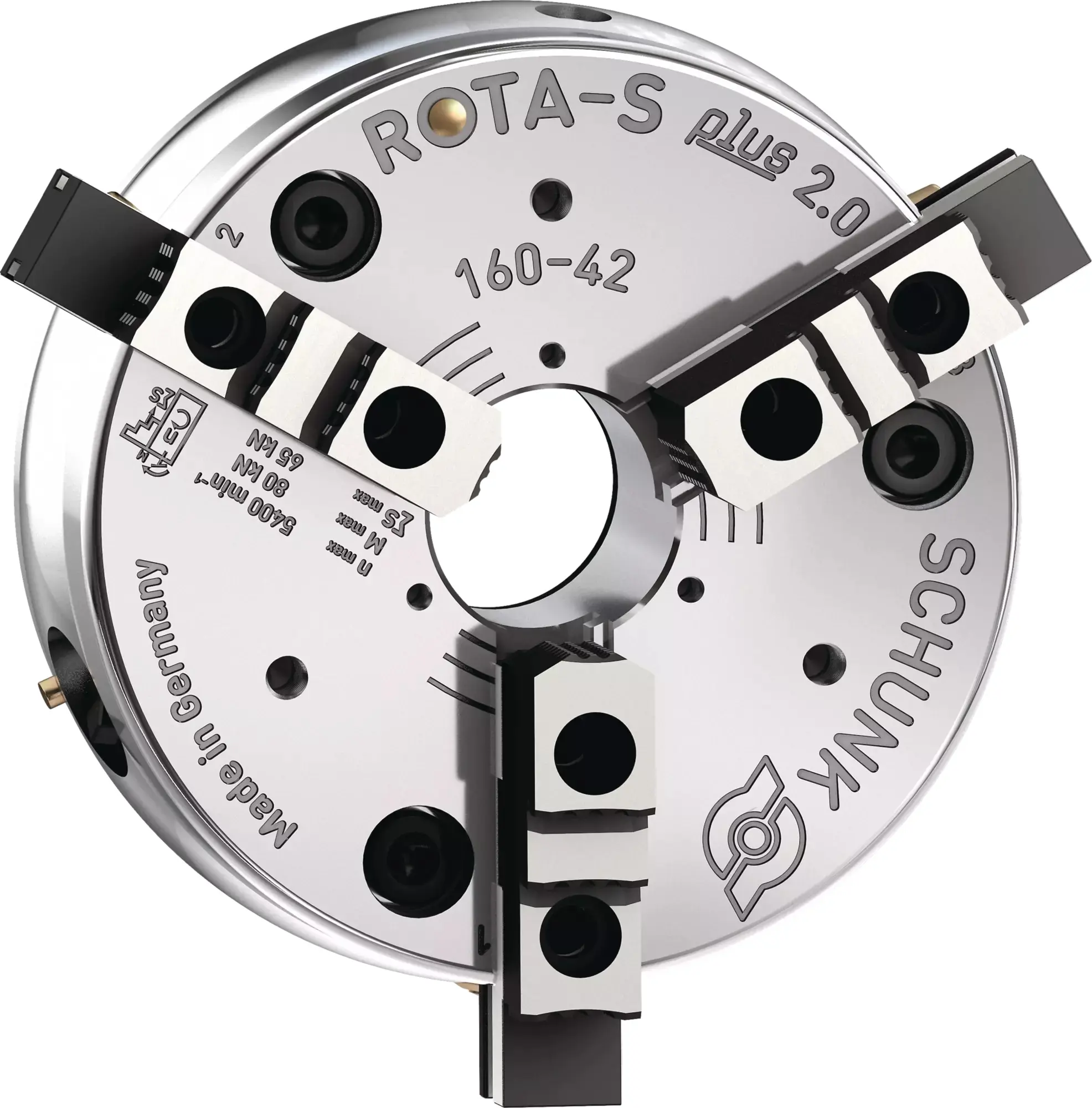 Produktfoto 1 von SCHUNK ROTA-S plus 2.0 160-42 C5-VP2, Handspannfutter mit Backenschnellwechsel