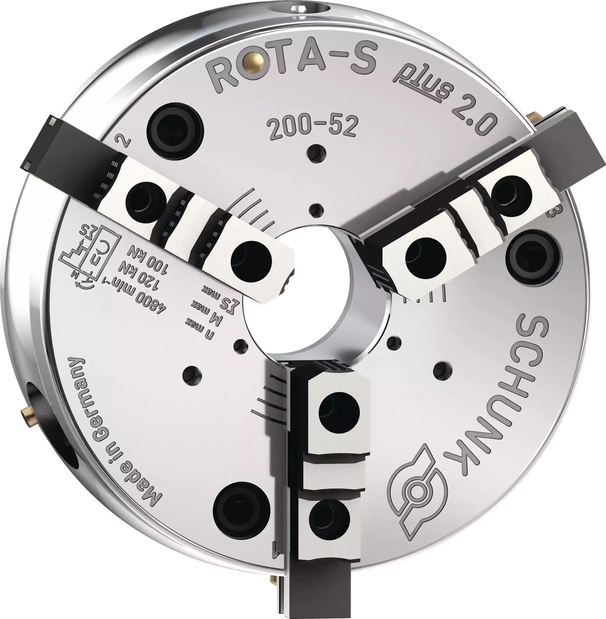 Produktfoto 1 von SCHUNK ROTA-S plus 2.0 200-52 Z185-VP2, Handspannfutter mit Backenschnellwechsel