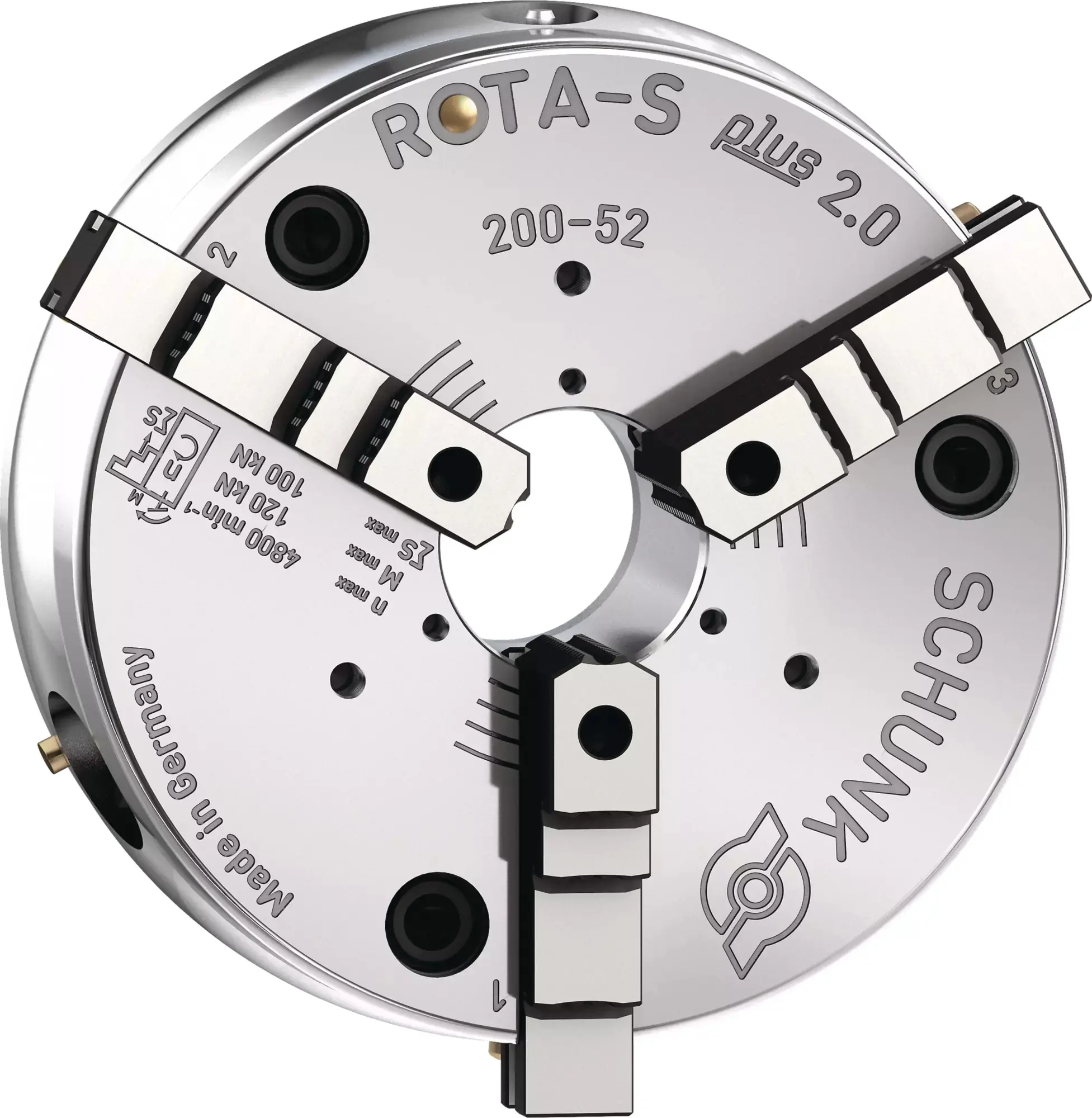 Produktfoto 1 von SCHUNK ROTA-S plus 2.0 200-52 Z185-VP1, Handspannfutter mit Backenschnellwechsel