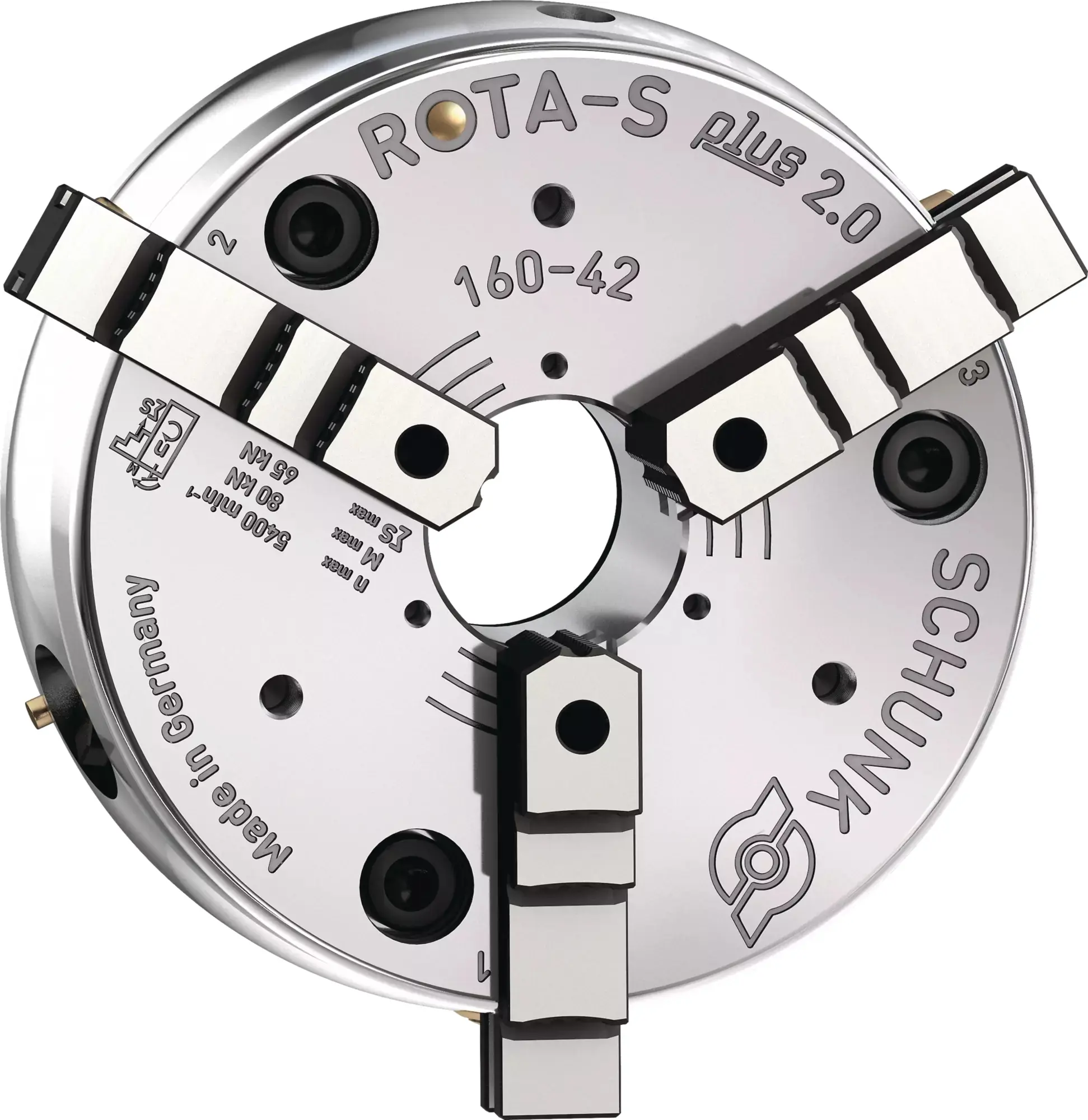 Produktfoto 1 von SCHUNK ROTA-S plus 2.0 160-42 C5-VP1, Handspannfutter mit Backenschnellwechsel