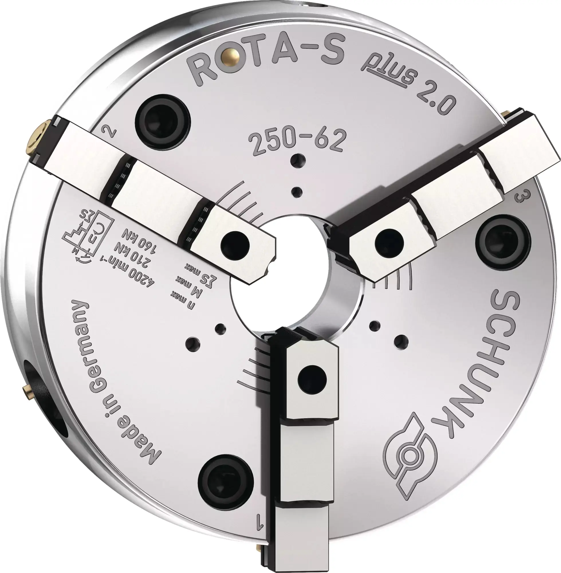 Produktfoto 1 von SCHUNK ROTA-S plus 2.0 250-62 C6-VP1, Handspannfutter mit Backenschnellwechsel