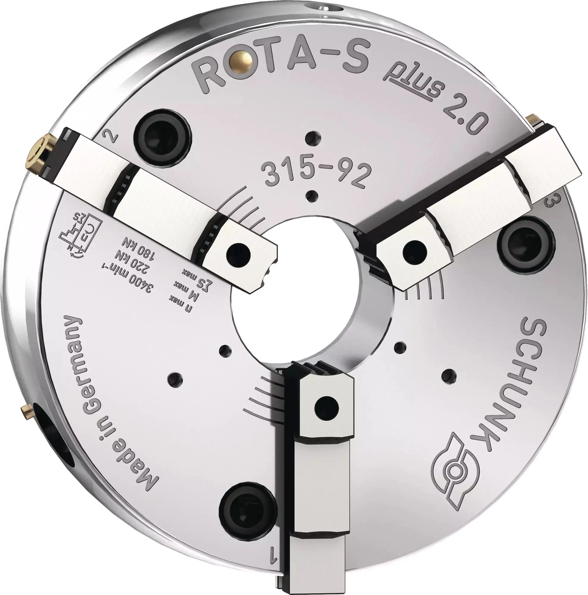 Produktfoto 1 von SCHUNK ROTA-S plus 2.0 315-92 C8-VP1, Handspannfutter mit Backenschnellwechsel