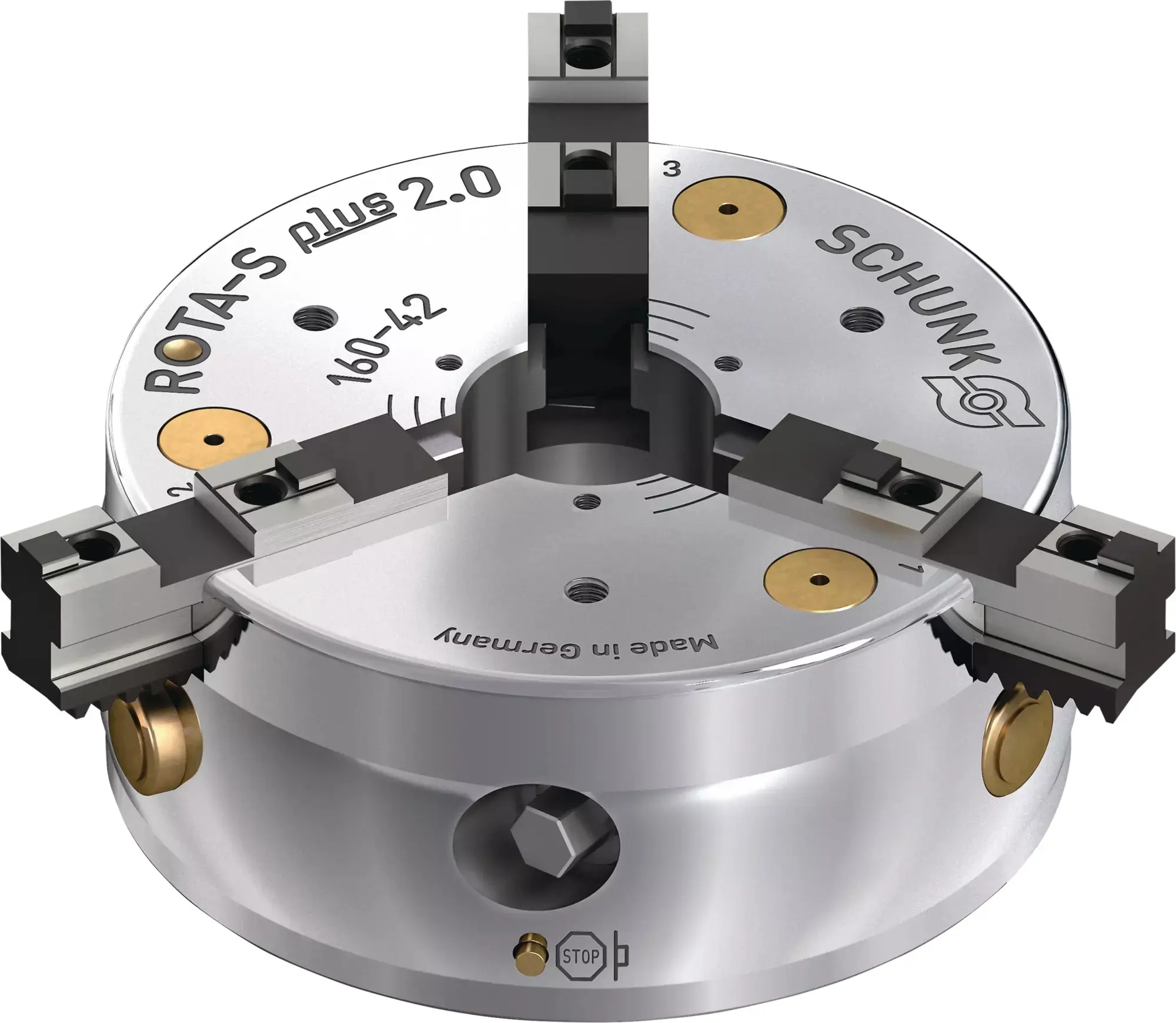 Produktfoto 1 von SCHUNK ROTA-S plus 2.0 160 Z145-SFG, Stationäre 3-Backenfutter, manuell betätigt