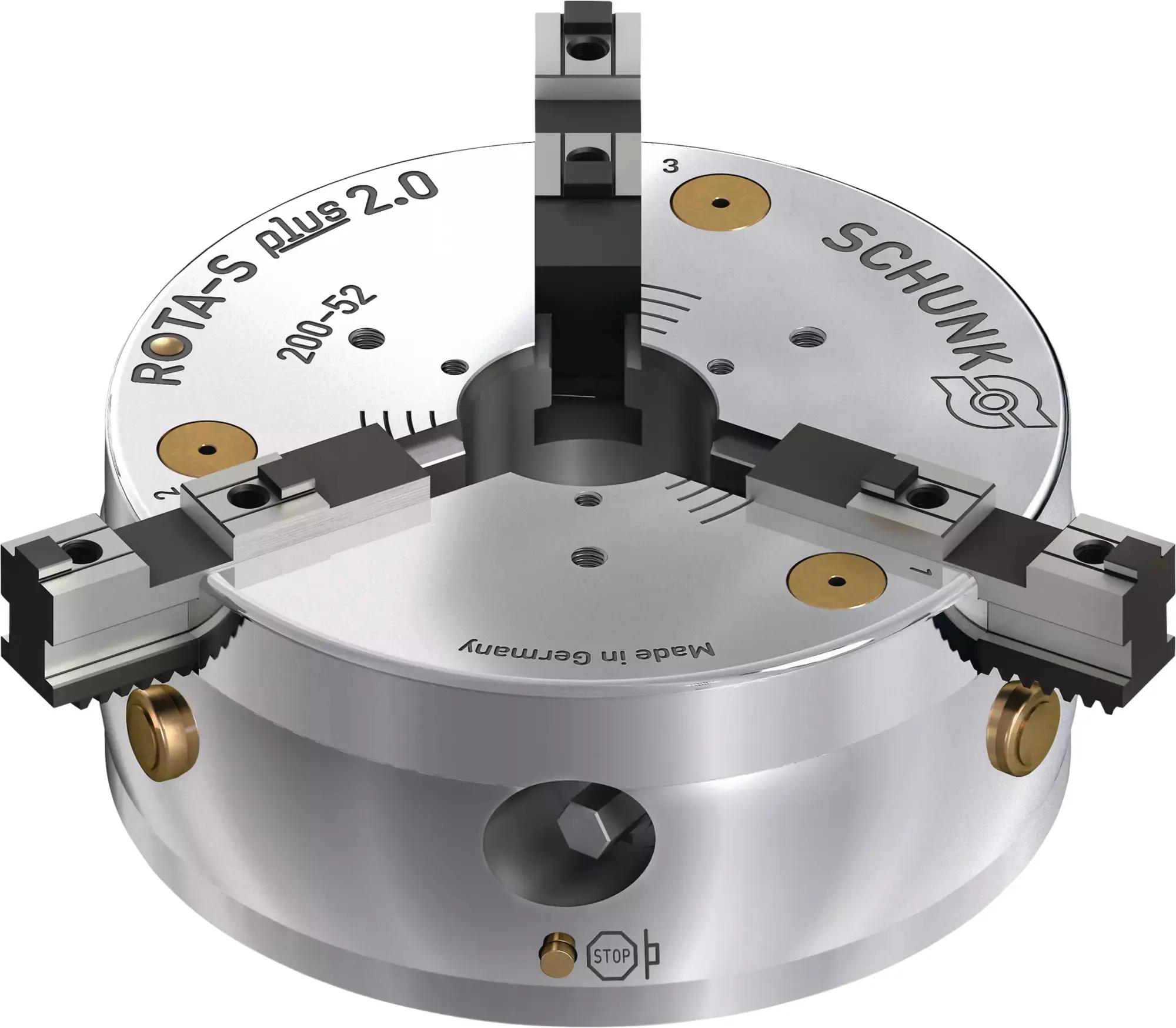 Produktfoto 1 von SCHUNK ROTA-S plus 2.0 200 Z185-SFG, Stationäre 3-Backenfutter, manuell betätigt