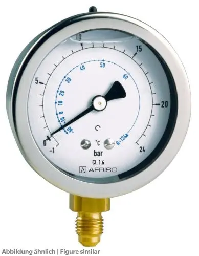 Produktfoto 1 von Afriso 86162731, HD-Manometer o.Temp.Skala 80mm, -1/39bar Glyzerin