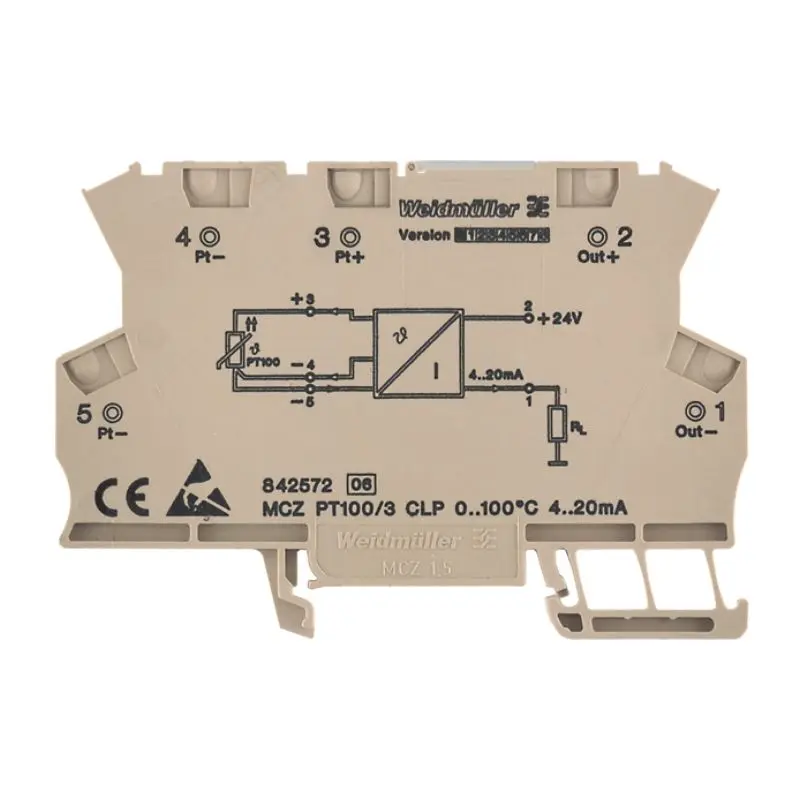 Produktfoto 1 von WEIDMÜLLER MCZ PT100/3 CLP 0...100C, Temperaturmessumformer, P/n: 8425720000