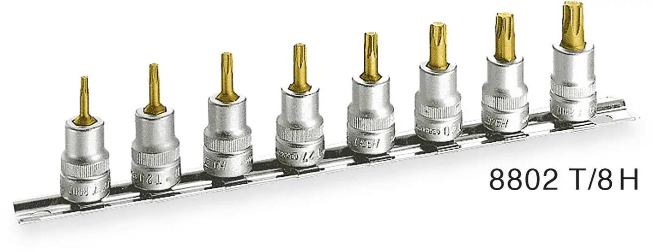 Produktfoto 1 von Hazet 8802T/8H, Steckschlüssel-Bit-Einsatz-Set 3/8" (10 mm) 8teilig