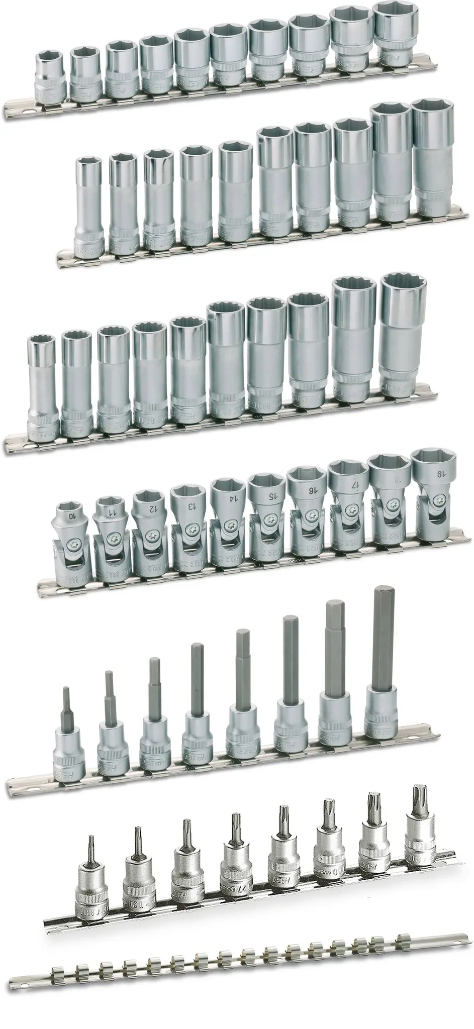 Produktfoto 1 von Hazet 8801/8H, Steckschlüssel-Bit-Einsatz-Set 3/8" (10 mm) 8teilig