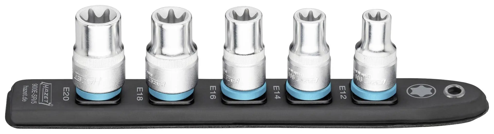 Produktfoto 1 von Hazet 900E-SR/5, Außen-TORX Steckleiste 5teilig Vierkant, 1/2" (12.5 mm)