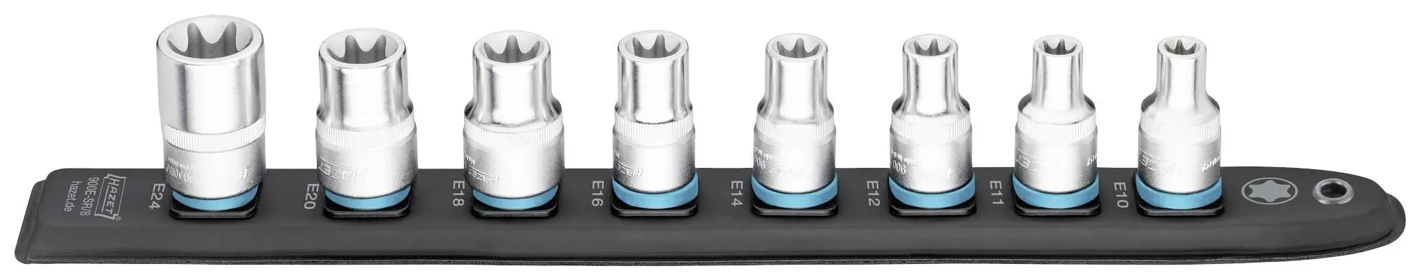 Produktfoto 1 von Hazet 900E-SR/8, Außen-TORX Steckleiste 8teilig Vierkant, 1/2" (12.5 mm)