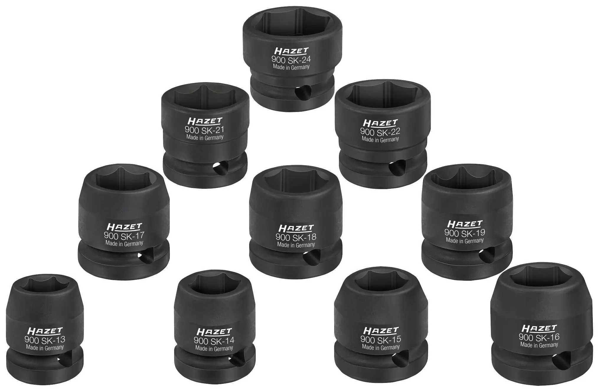 Produktfoto 1 von Hazet 900SK/10, Steckschlüsseleinsatz-Set Vierkant, 1/2" (12.5 mm) 10teilig