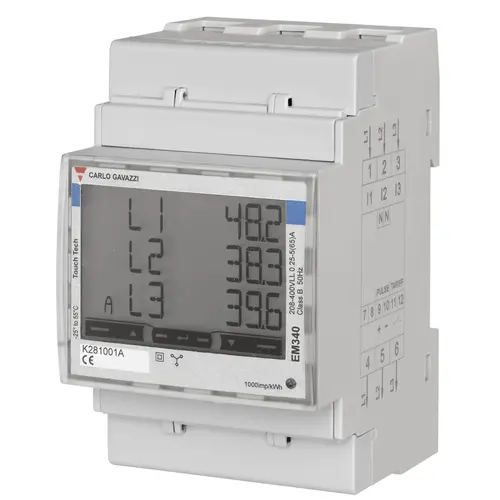 Produktfoto 1 von Carlo Gavazzi EM340DINAV23XO1X, ENERGIEZÄHLER 3-PHASIG REV.0