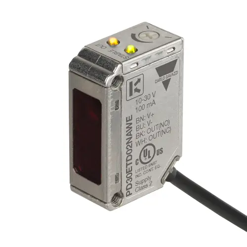 Produktfoto 1 von Carlo Gavazzi PD30ETD02NAWE, PHOTO DR 0,2M SS NPN NO+NC T.ADJ W.ANG CAB