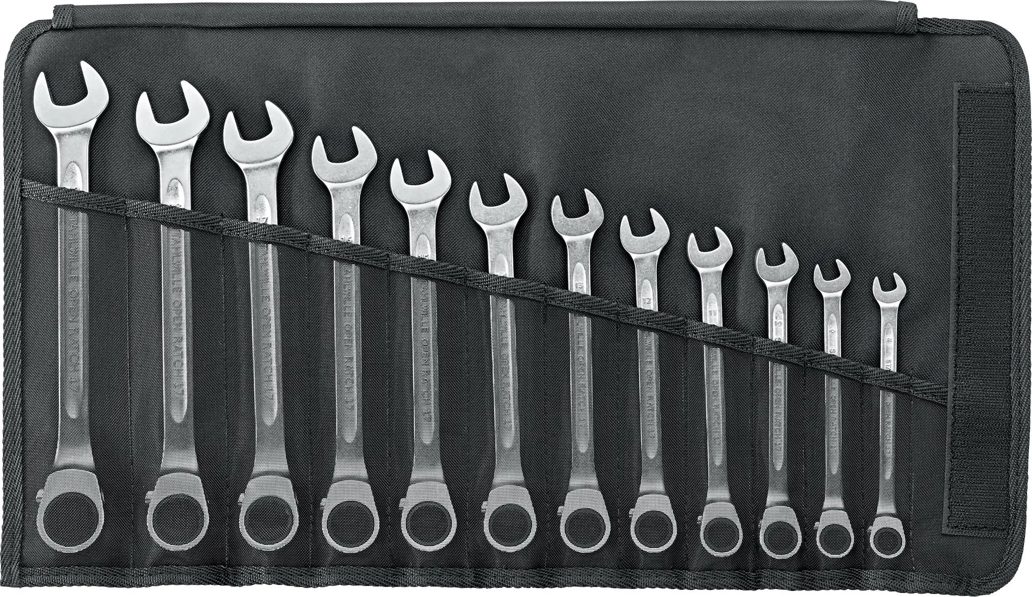 Produktfoto 1 von Stahlwille 96411712, 17/12 Knarren-Ring-Maulschlüssel-Satz 12teilig 8 - 19 mm
