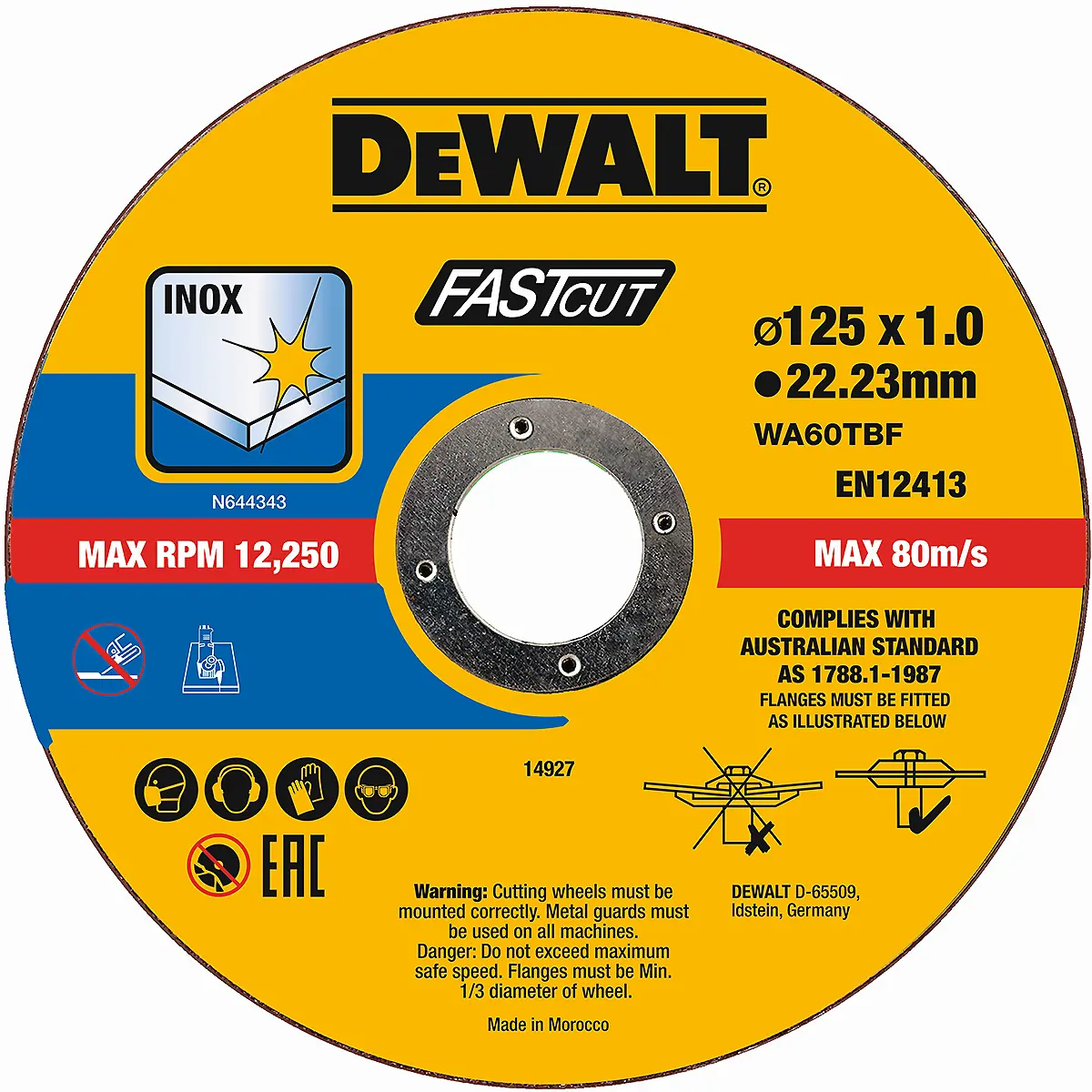 Produktfoto 1 von DeWalt DT20540-QZ, High Performance Trennscheibe Inox 100er Eimer