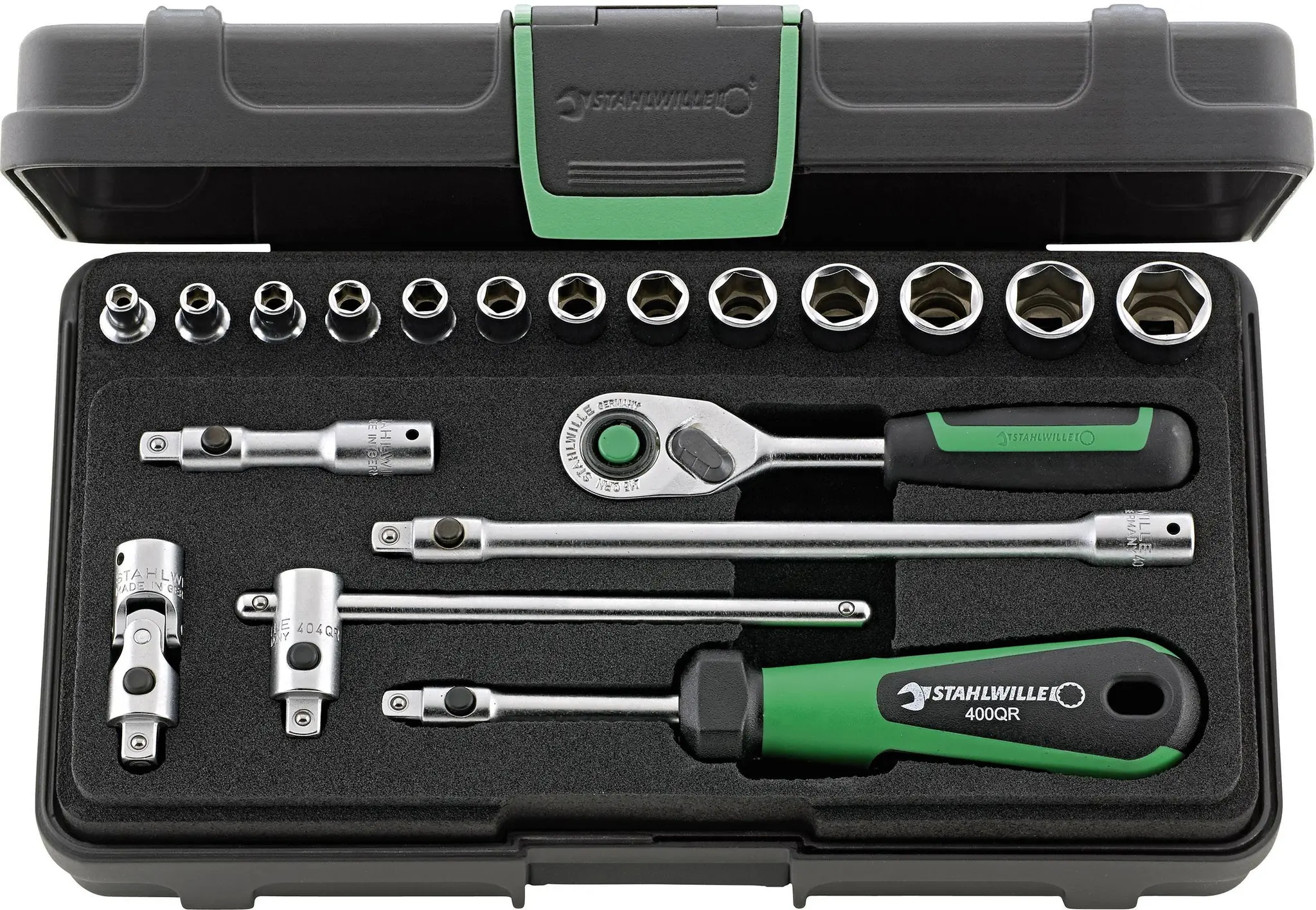 Produktfoto 1 von Stahlwille 96011180, 40/13/6QR KN Steckschlüsselsatz 1/4" (6.3 mm) 19teilig