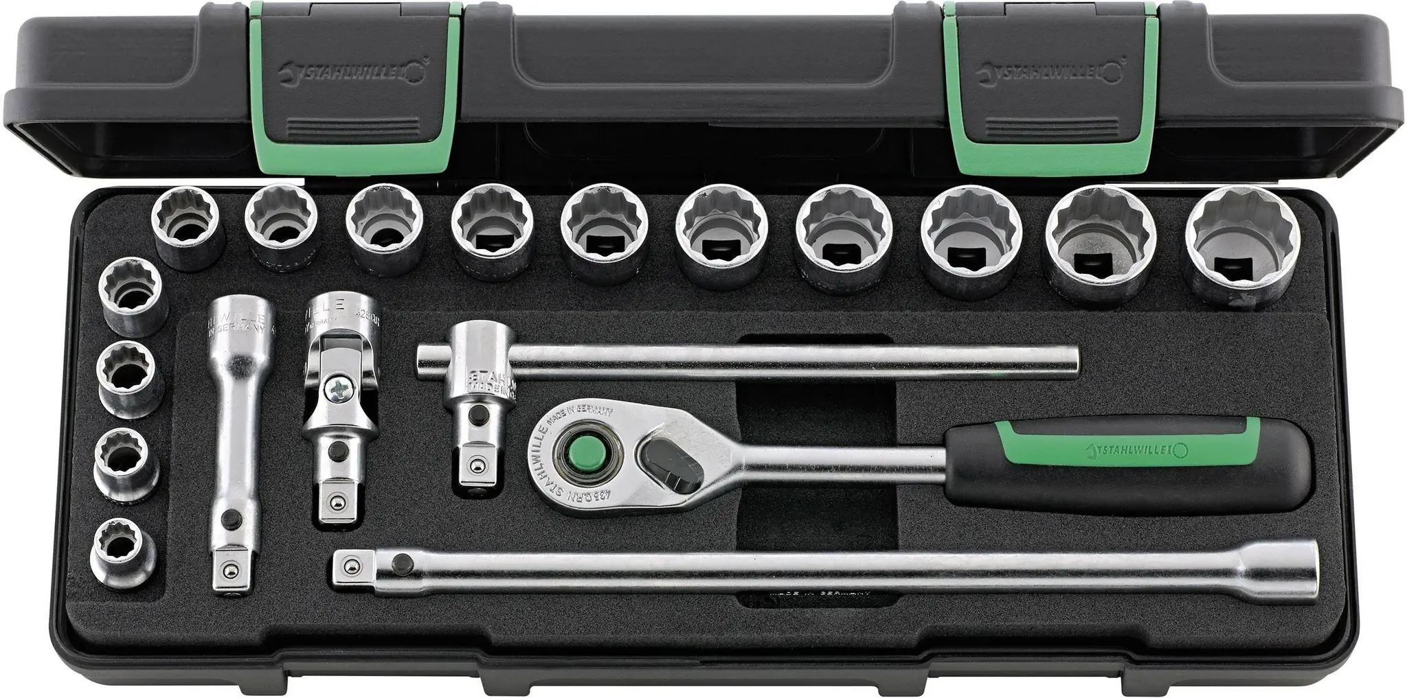 Produktfoto 1 von Stahlwille 96021180, 45/14/5I QR KN Steckschlüsselsatz 3/8" (10 mm) 19teilig