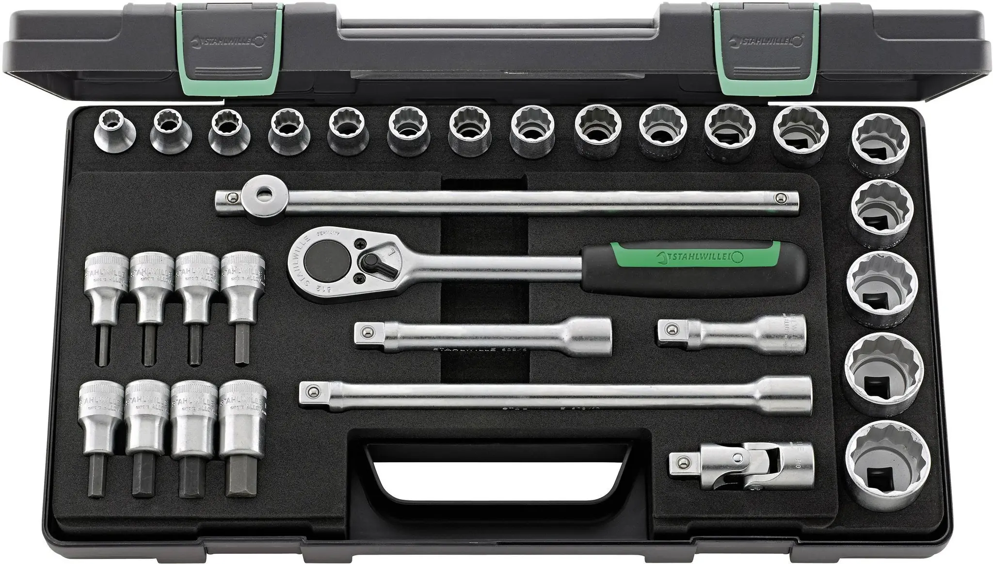 Produktfoto 1 von Stahlwille 96031439, 50/54/25/6 KN Steckschlüsselsatz metrisch 1/2" 31-teilig