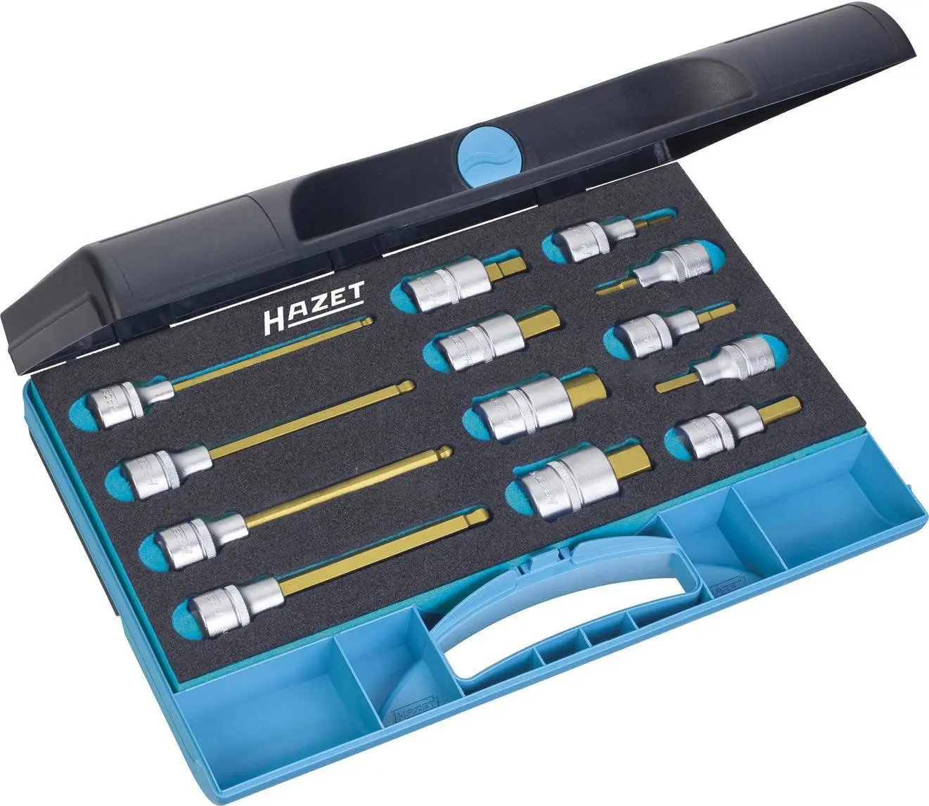 Produktfoto 1 von Hazet 986/13, Steckschlüssel-Bit-Einsatz-Set 1/2" (12.5 mm) 13teilig