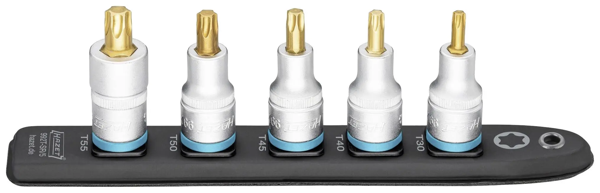 Produktfoto 1 von Hazet 992T-SR/5, Innen-TORX Steckleiste 5teilig Vierkant, 1/2" (12.5 mm)