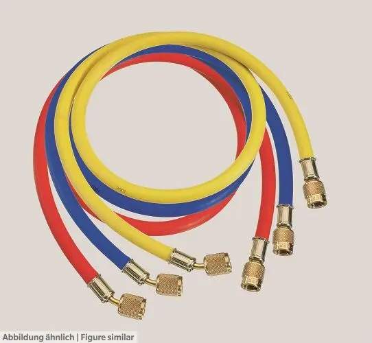 Produktfoto 1 von Refco 9884095, Füllleitungen CCL-60 3 Schläuche 3x1500mm(r/b/g) 1/2"-20UNF R410A