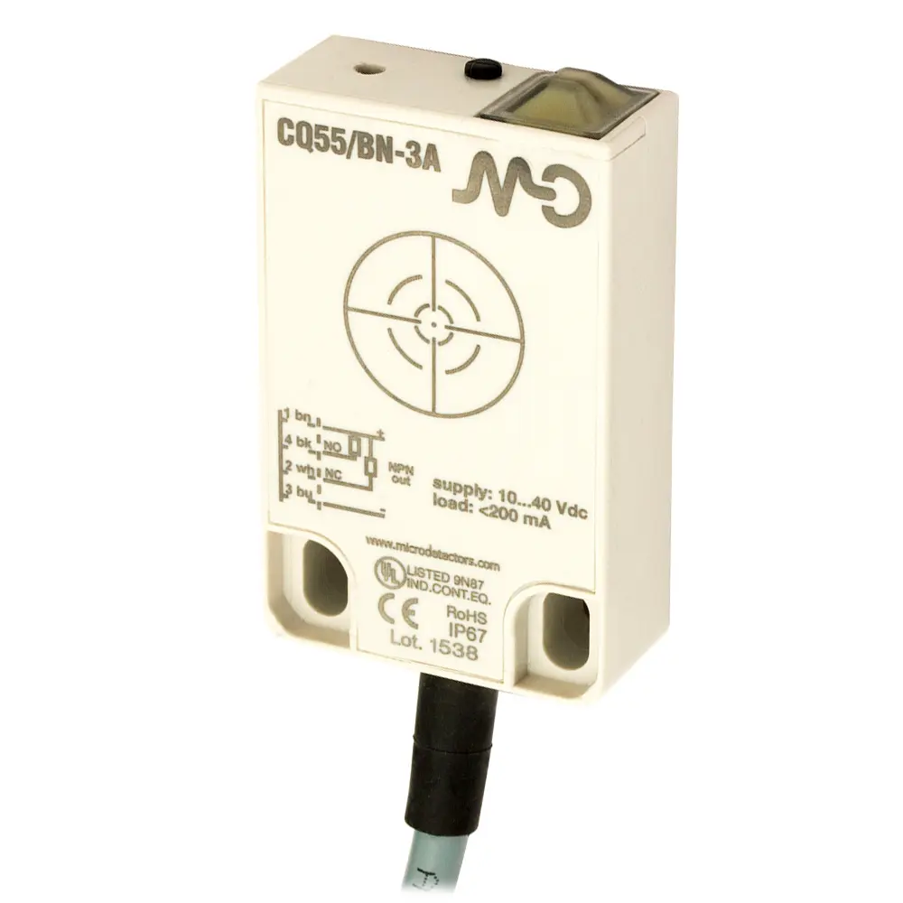 Produktfoto 1 von MD Micro Detectors CQ55/BN-3A, Kapazitiver Sensor kubisch DC 25mm 2m