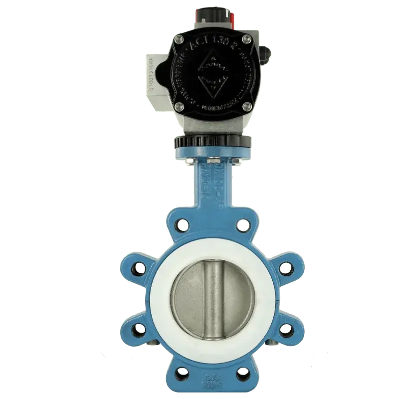Fergo AK131 Absperrklappe DN 100 PN10/16 PTFE doppeltwirkend pneumatischer Antrieb