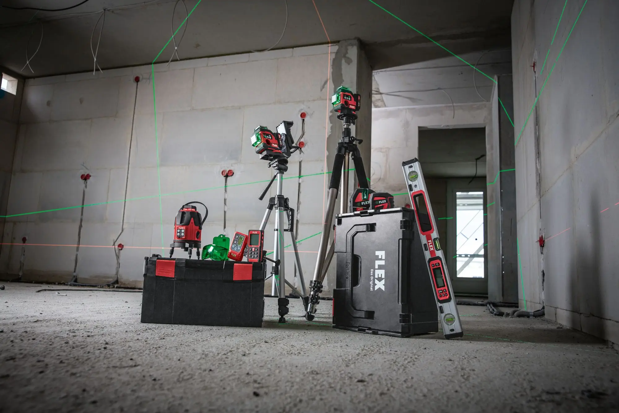 Produktfoto 1 von FLEX Tools 509841, Kreuzlinien-Laser Grün ALC 3/1-G/R mit Empfängermodus