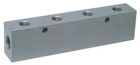 Produktfoto 1 von AZ Pneumatica AU.008.1, Luftverteiler 4 Anschlüsse G1/8", Bohrung G1/4"